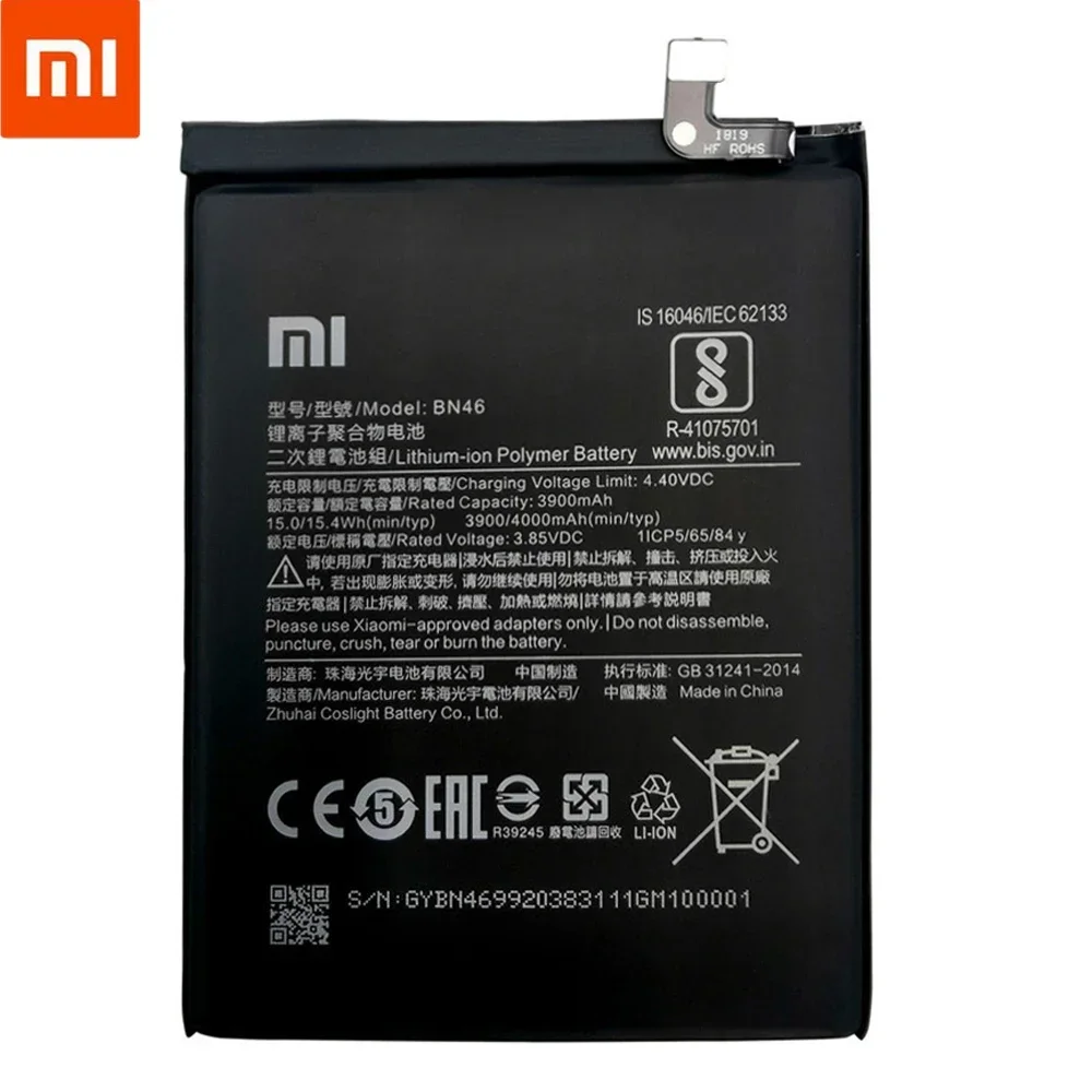 100% Original Replacement 4000mAh BN46 Battery For Xiaomi Redmi 7 Note8 Note 8 8T Phone Battery Bateria Batterie AKKU Free Tools