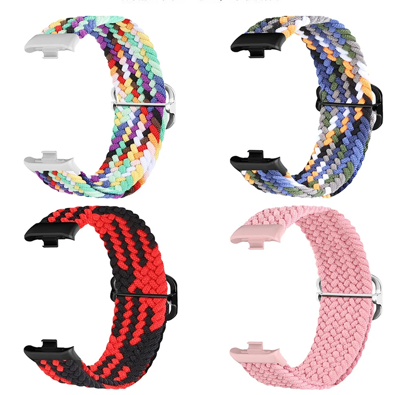 15Pcs Nylon Strap For Xiaomi Mi Band 8 9 Pro Elastic Adjustable Braided Solo Loop Replacement Bracelet For Redmi Watch 4 Strap