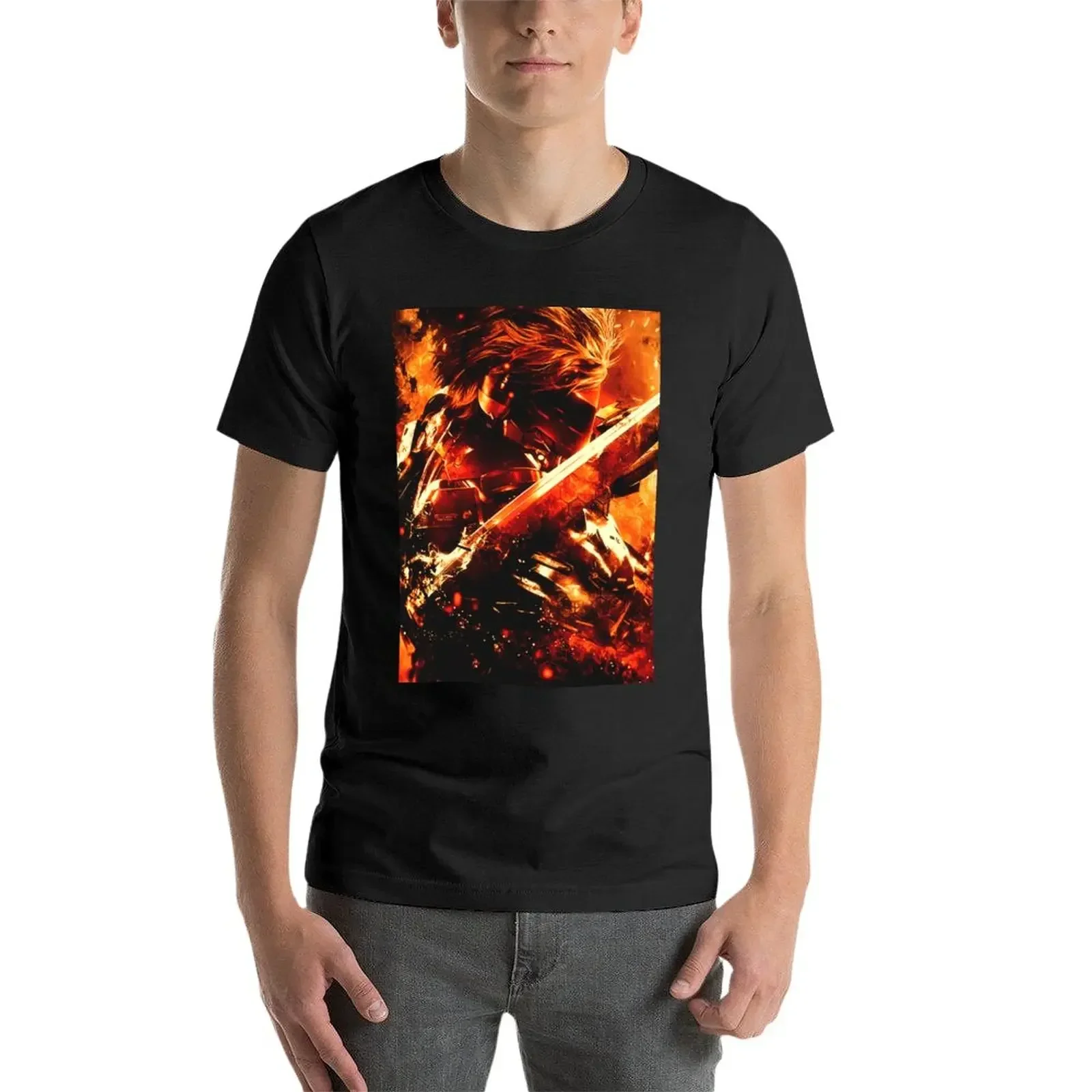 Metal Gear Rising Raiden T-shirt, roupas plus size para meninos, roupas brancas