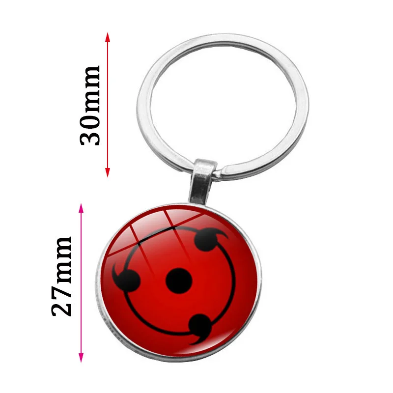 Anime Naruto Crystal Keychain Fashion Jewelry Ninja Sharingan Keyring Action Figures Sasuke Itachi For Men Fans Gift Bag Pendant