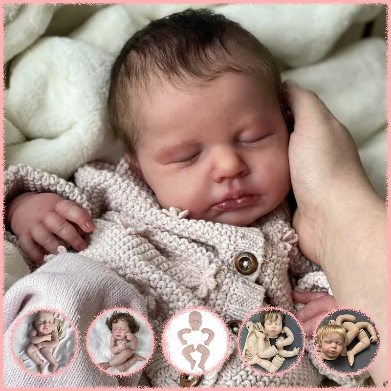 Кукла Reborn: набор для самостоятельной сборки (предварительно окрашенный/неокрашенный) Лулу, 19 дюймов, с мягким на ощупь покрытием, в свежих тонах, с тканевым телом, коллекционная.
