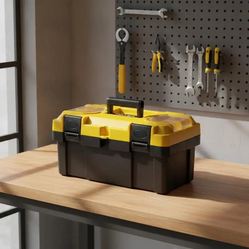1Pc Plastic Tool Box 12/14 Inches Transparent Compartment Lightweight Small Parts Storage Holder for Hardware Organization