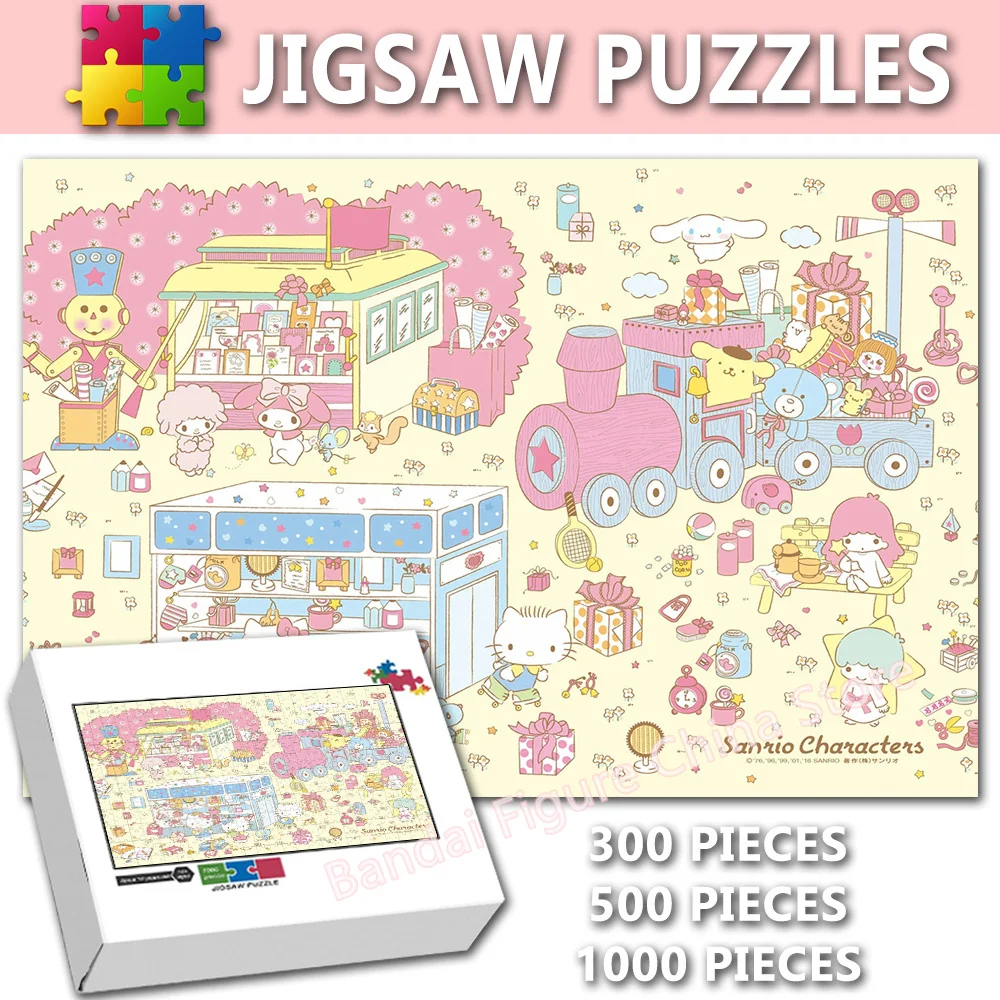 

Sanrio Characters Print Jigsaw Puzzles Hellokitty Mymelody Kuromi 300/500/1000 Print Puzzle Decompression Interactive Toys