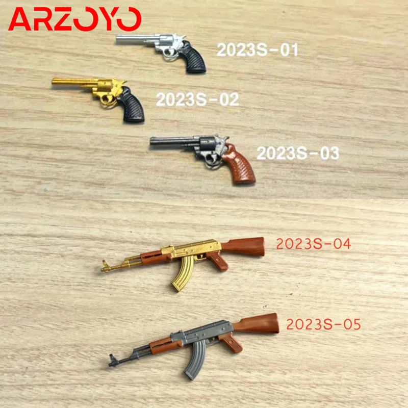 1/12 AK47 Revolver Pistol Gun Weapon Model Accessories Fit 6'' Male Female Soldier Action Figure Toy