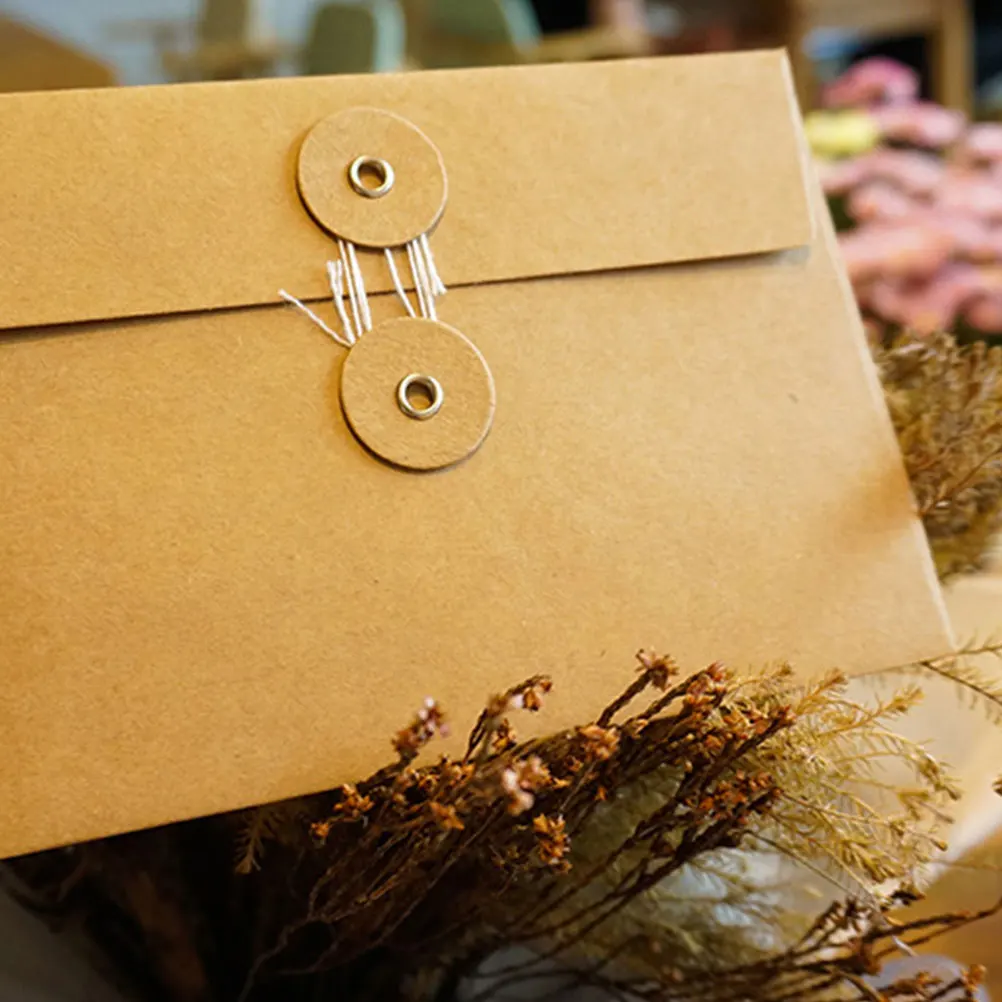 

10pcs Kraft Paper Envelope Project Pocket Storage Bag for Documents Office Supplies Style Thickened