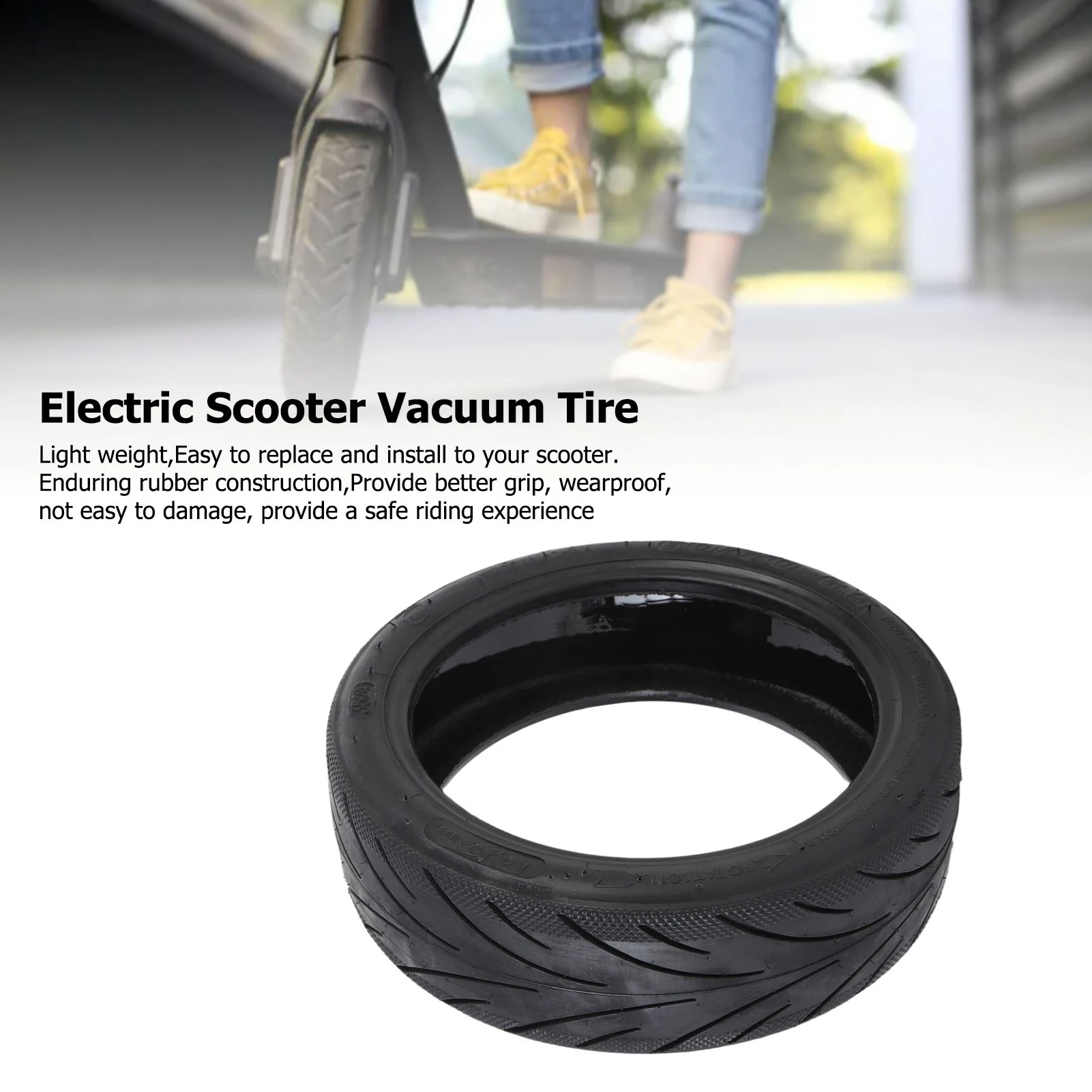 سكوتر كهربائي فراغ الإطارات المضادة للانفجار امتصاص الصدمات الذاتي إصلاح المطاط جودة عالية دائم استبدال الإطارات الصلبة