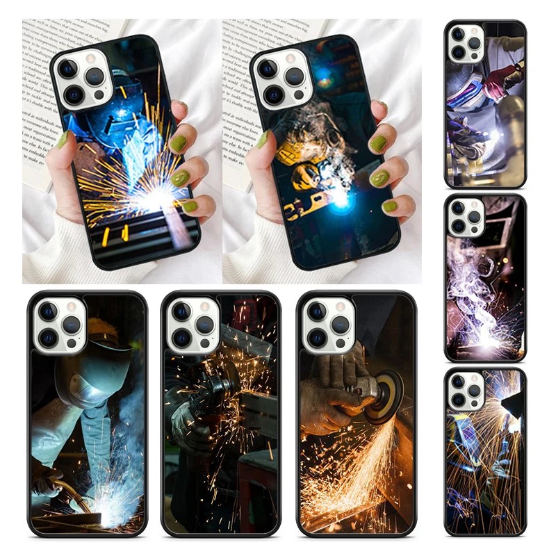 Welder Welding Hot Metal Worker Phone Case for iPhone 17 Air 16 16e 15 Plus for Apple 13 11 12 14 Pro Max coque fundas