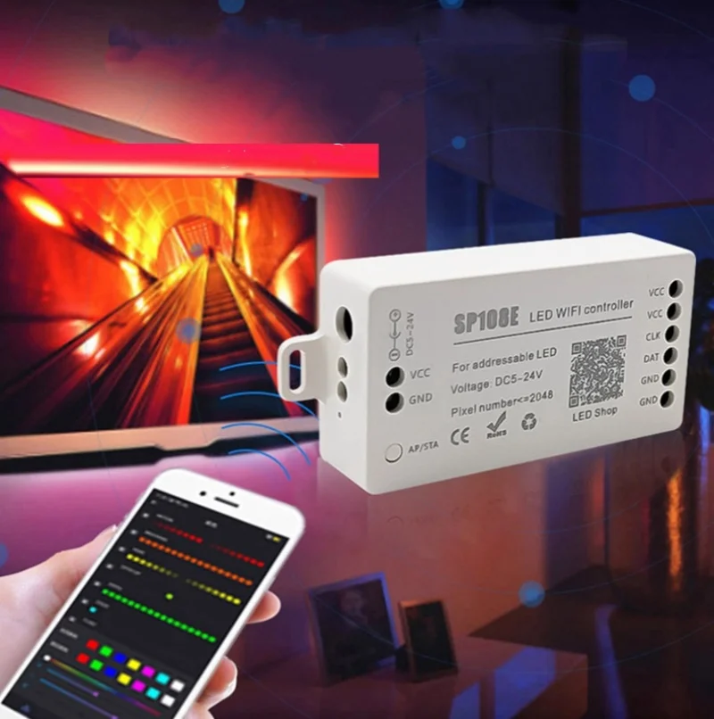 

Pixel Light LED Strip Controller SP105E SP107E SP108E SP110E Bluetooth WIFI Music Mode for WS2811 WS2812B UCS1903 IC