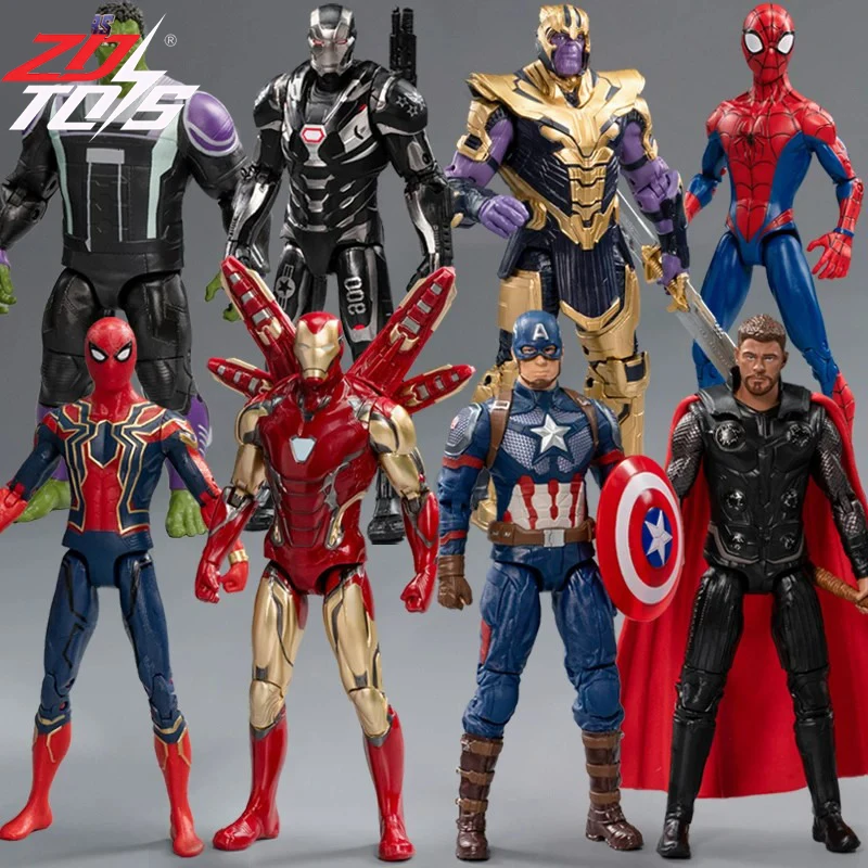 

ZD TOYS Marvel Avengers 7 Inch Movable Action Figure Iron Man MK85 Spider Man Captain America Thanos Hulk Thor War Machine Colle