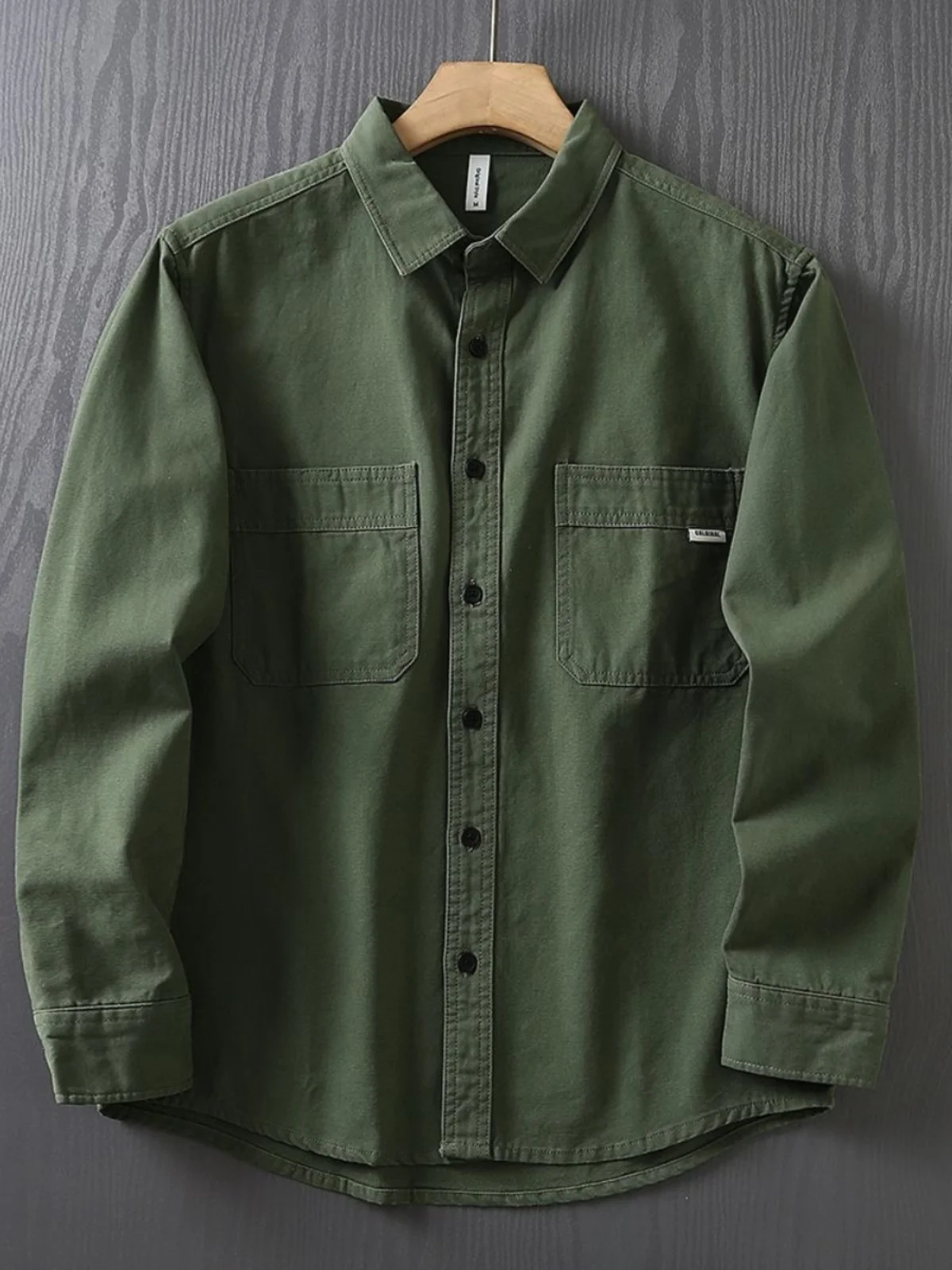 

Мужская рабочая одежда в стиле милитари Sle из чистого хлопка Long Sve, облегающая осенняя повседневная куртка irt Double ket, износостойкая