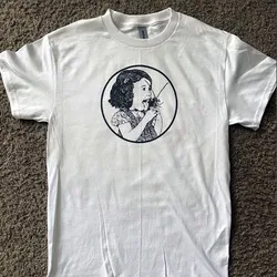 American Vintage Style Unisex White Printing T Shirts Short Sleeve Loose Cotton Casual Tops Tumblr Fashion Street Grunge Tees