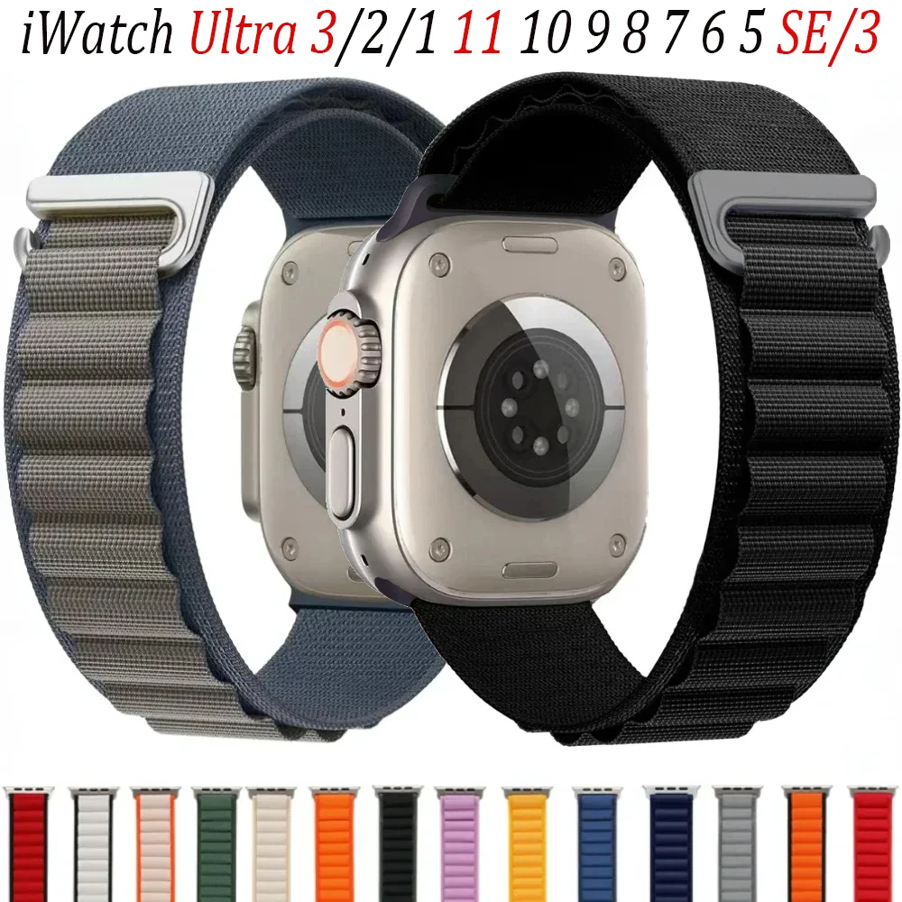

Alpine Loop Band for Apple Watch 49mm 46/42mm 45mm 41/44/40mm Sport Watchband iWatch Series Ultra 3/2/1 11 10 9 8 7 6 SE 5 Strap