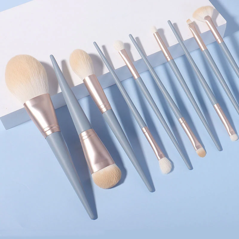 5/8/10/13pcs Makeup Brushes Set High Quality Soft Hair Celadon Blue Foundation Brush Make-Up For Women