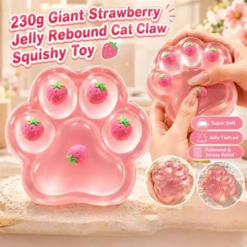 Soft Slow Rising Fidget Stress Balls Cat Paw Fruit Patterns Sensory Toy for Kids Killing Time Anxiety Relief All Scenes