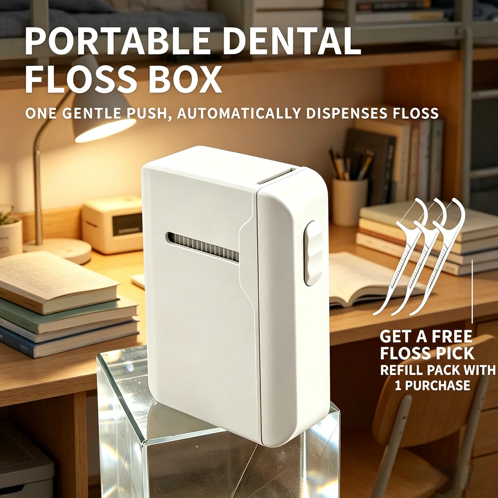 

Набор из 80 зубных нитей с автоматическим портативным дозатором, комплект для ухода за полостью рта и чистки зубов для дома, путешествий и ежедневного использования
