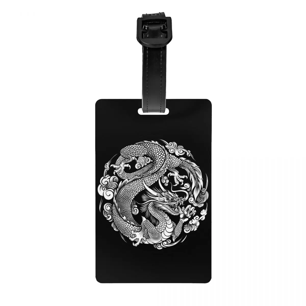 Chinese Dragon Asian Style Luggage Tag for Suitcases Tradition Mythology Tattoo Art Baggage Tags Privacy Cover Name ID Card