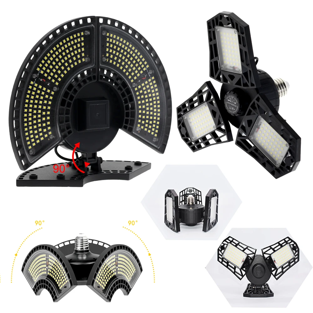 الصناعية LED مصباح المرآب E27 تشوه ضوء السقف ل ورشة داخل مستودع للطي مصباح قابل للتعديل AC85-265V WIith الاستشعار