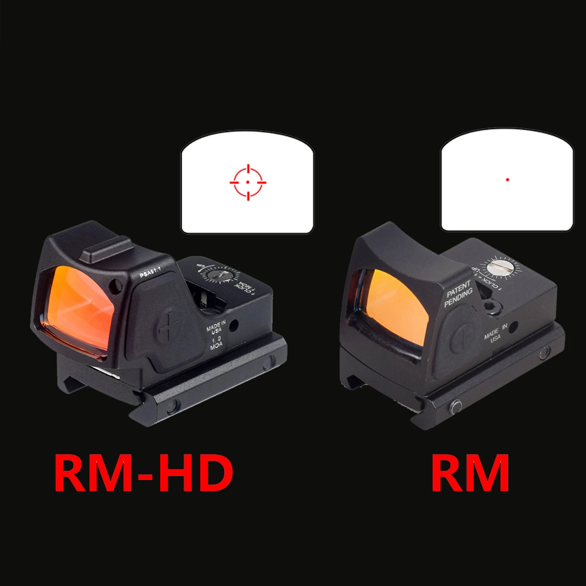 

Metal RM HD RM-HD Mini Red Dot Sight Collimator Airsfot Hunting Gear 20mm Rail Mounts For G17 Reflex Pistol Scope
