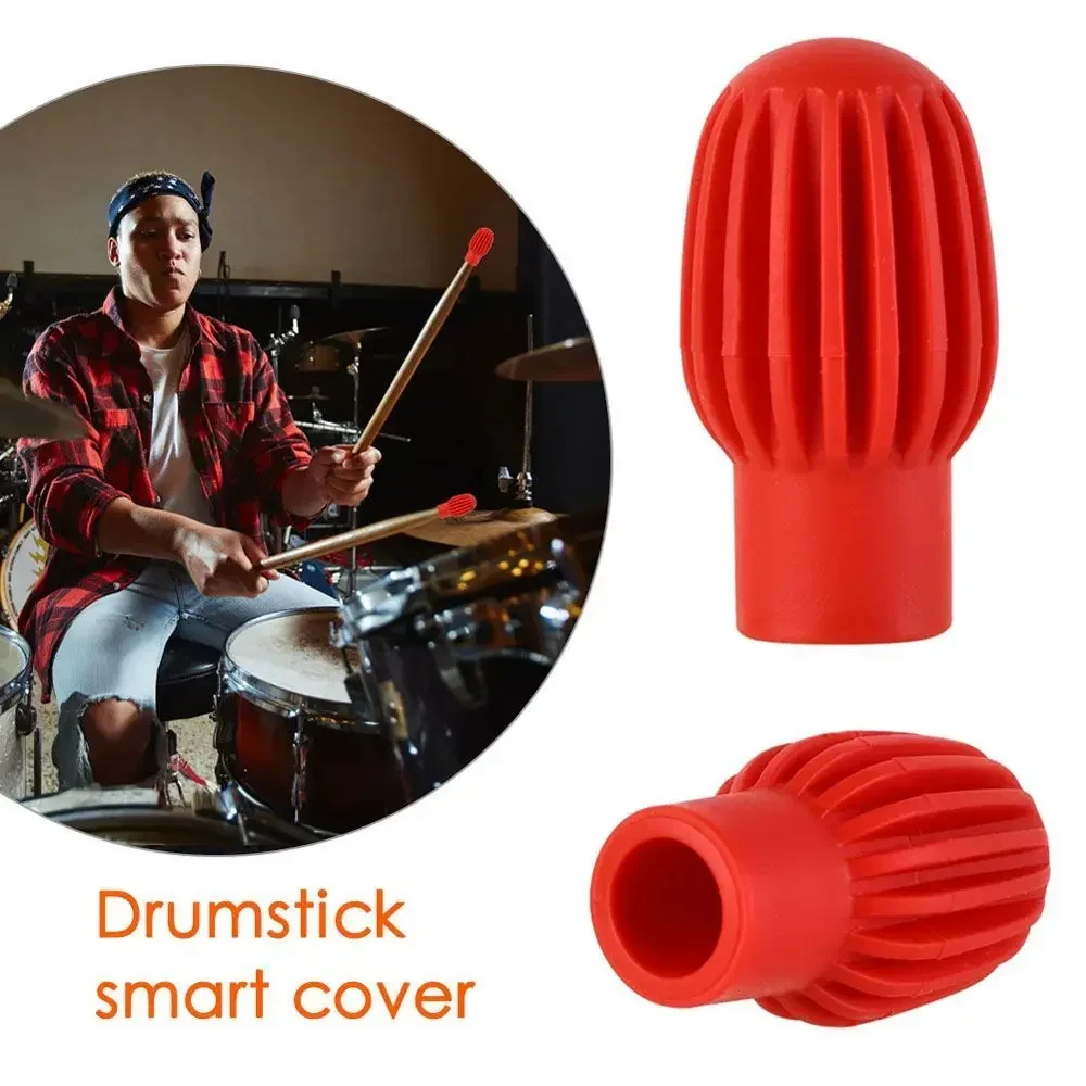 2/4pcs Shelf Drum Mute Silicone Sleeve Weakness Muffler Contact Tips Drumstick Practice Tips Drumstick Mute Musical  Accessories