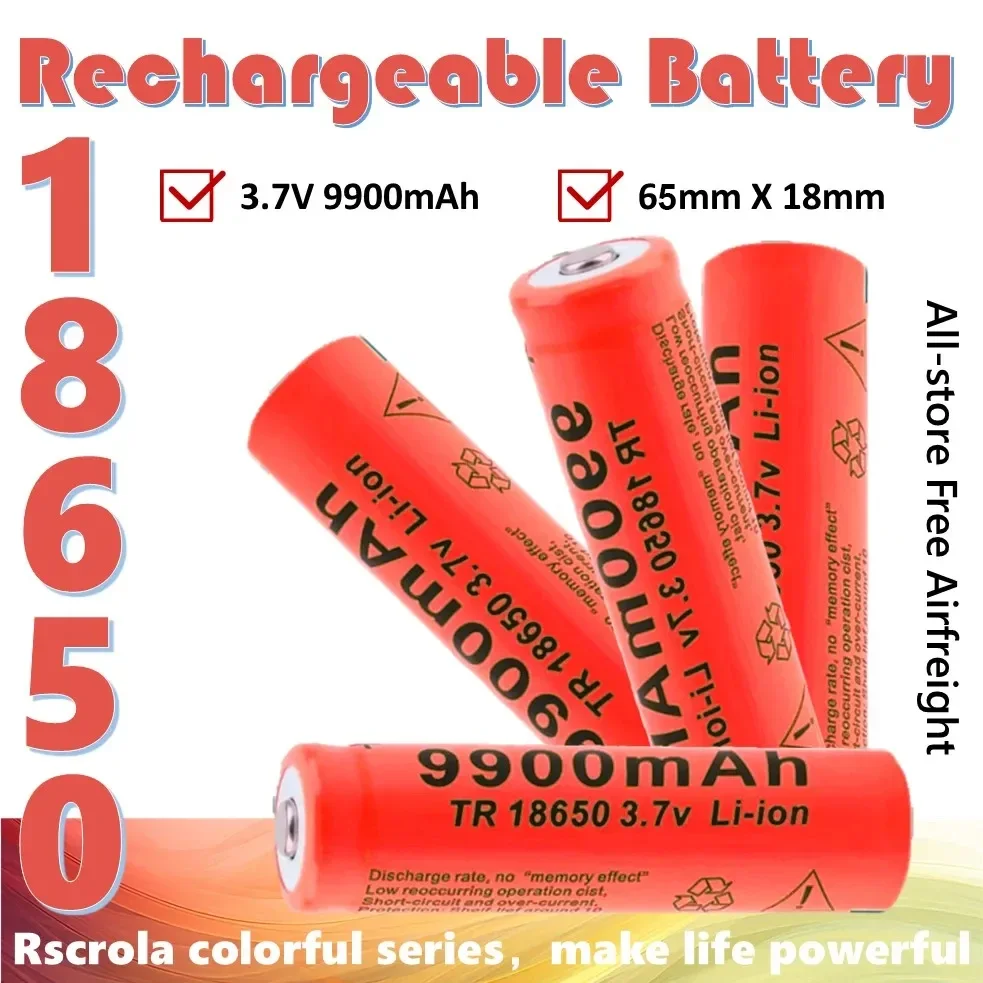 

18650 lithium-ion battery rechargeable battery 3.7V 9900mAh suitable for various electronic products such as LED flashlights