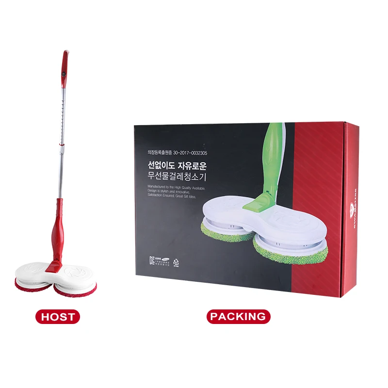 Kemei pu-007 red green Cordless Electric Floor Cleaner Multifunctional Mopping with light electric floor mop