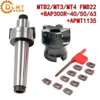 1set MT2 MT3 MT4 FMB22 Tool Holder + BAP300R 40mm 50mm 63mm Cutter Head + 10pcs APMT1135 Carbide Inserts For CNC Machine Milling