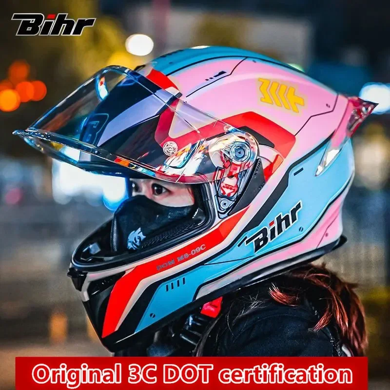 

3C Certification Electric Vehicle Motorcycle Large Tail Wing Helmet with Dual Lenses for Men Women Locomotive Motorbike Helmet