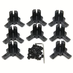 8sets 3-Way End Corner Bracket Connector with screw and wrench for European Standard Aluminum Extrusion Profile 2020 Series Slot