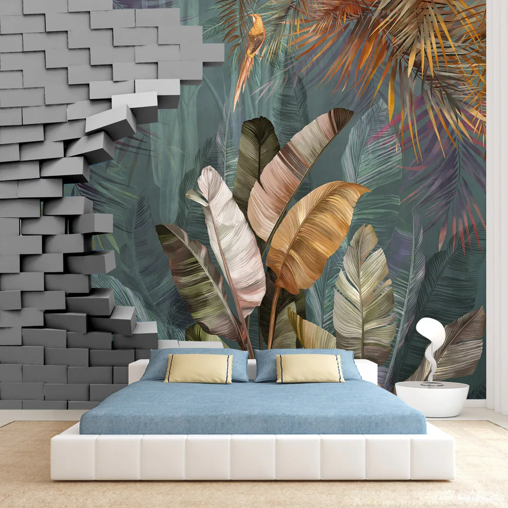 

Custom Peel and Stick Forest Wallpaper for Living Room Jungle Tree Brick Contact Papers Home Decor Papel Tapiz Moderno De Lujo