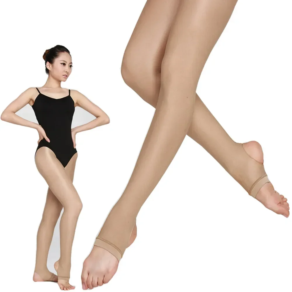 Women's Oil Shiny T-crotch 40D Pantyhose Yarns Sexy Yoga Stocking Hose Dance Fitness Lingerie Shimmery Professional Grade Tights