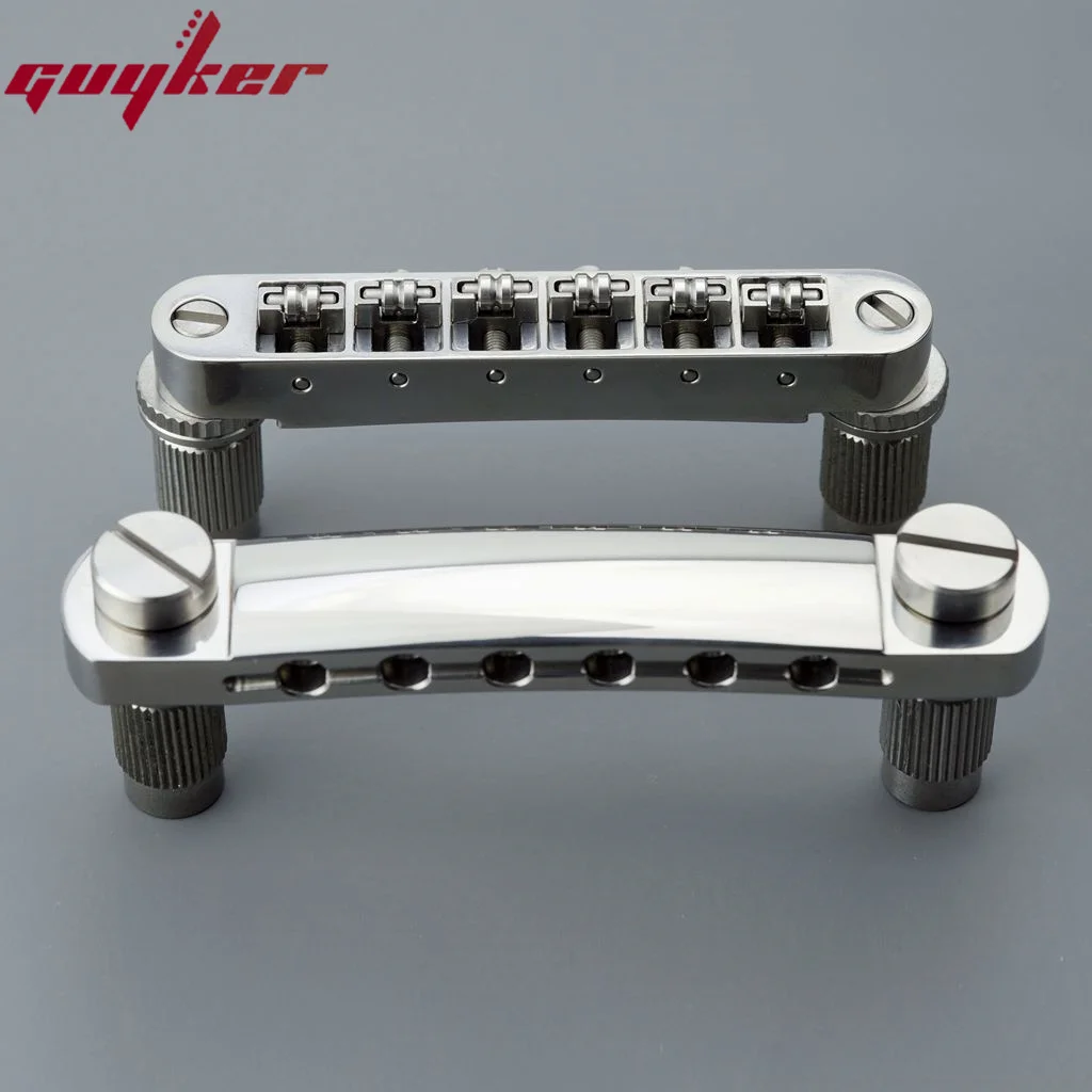 

Guyker Titanium Alloy Tune-O-Matic Roller Saddle Guitar Bridge +Guitar Stop Bar Tailpiece with Anchors for LP SG Guitars