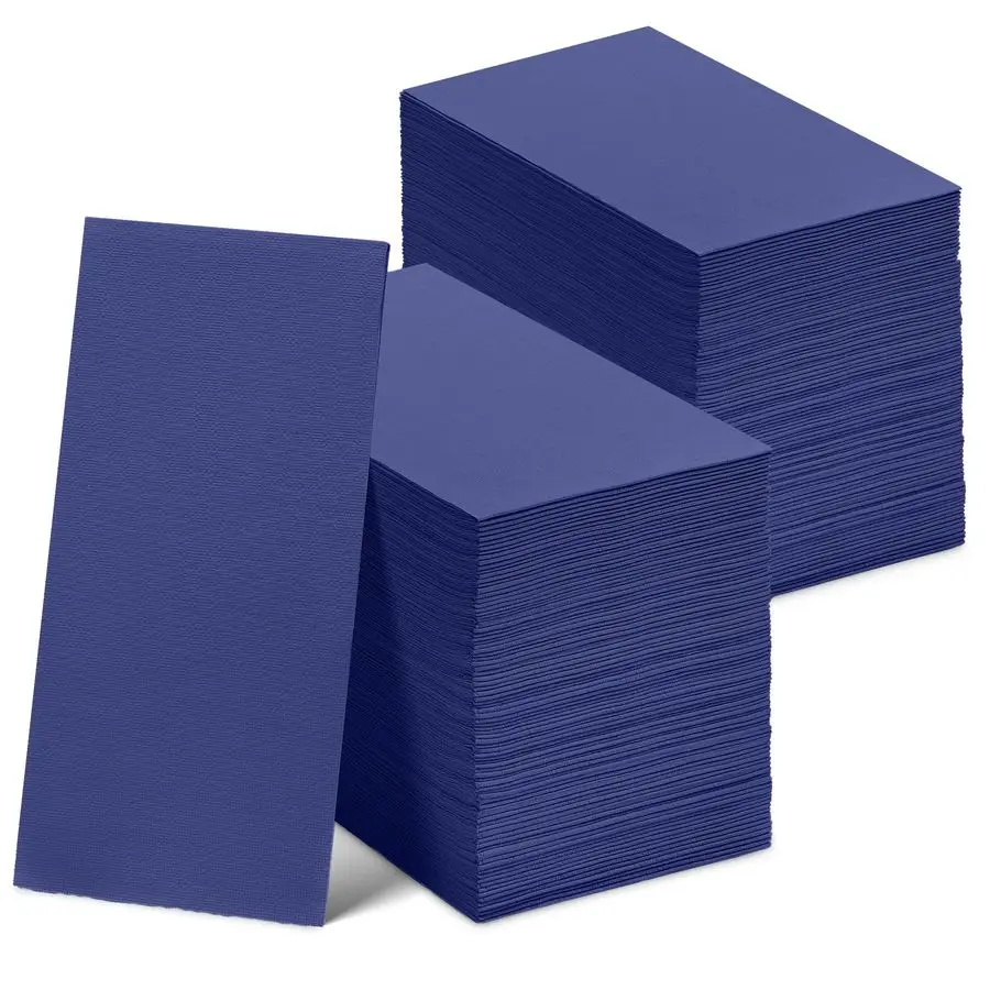 

Pack Disposable Blue Napkins Paper, 3Ply, 12 x 17 Blue Paper Napkins, Decorative Hand Guest Towels, For Wedding, Kitchen or Even