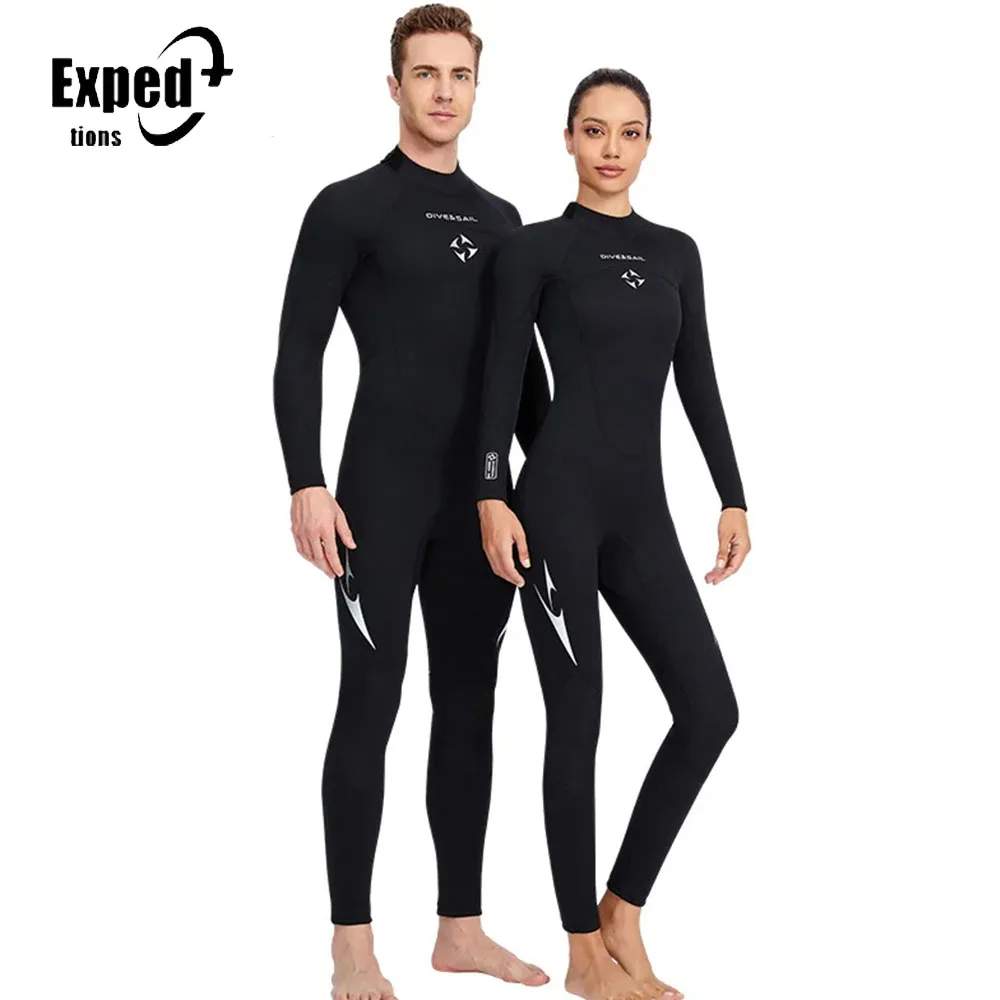 

Waterproof Female Surfing Winter Swimming Wetsuit Men And Women Wetsuit 3MM Thickened Warmth One-piece Diving