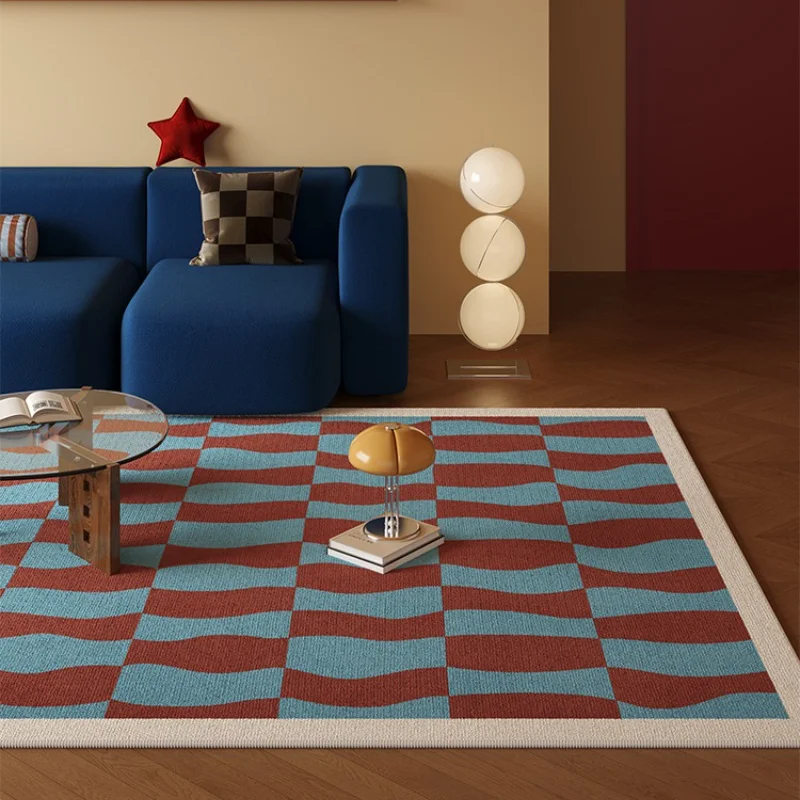 VIKAMA Country-Style Carpet, Living Room Sofa, Coffee Table, Large Anti-Slip Floor Mat, Bedroom Floor Mat, Home Decoration