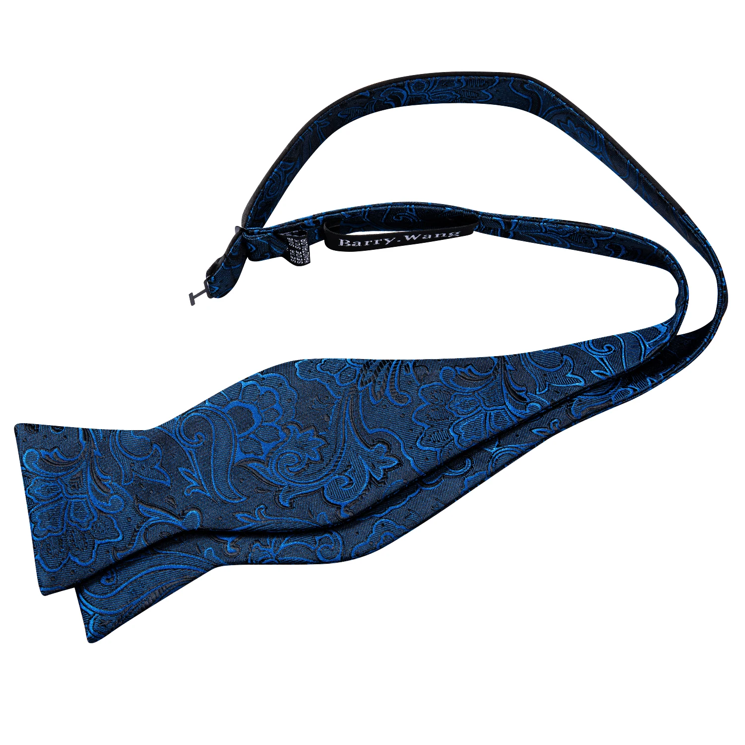 Barry.Wang-gravata automática para homens, Jacquard Paisley, gravata borboleta floral, abotoaduras de lenço, negócio de casamento, seda de 100 cores