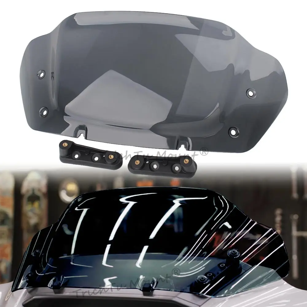 

Motorcycle Black Smoke 10'' Windscreen Wind Deflector Windshield Suitable For Harley CVO Street Glide FLHXSE models 2023 -later