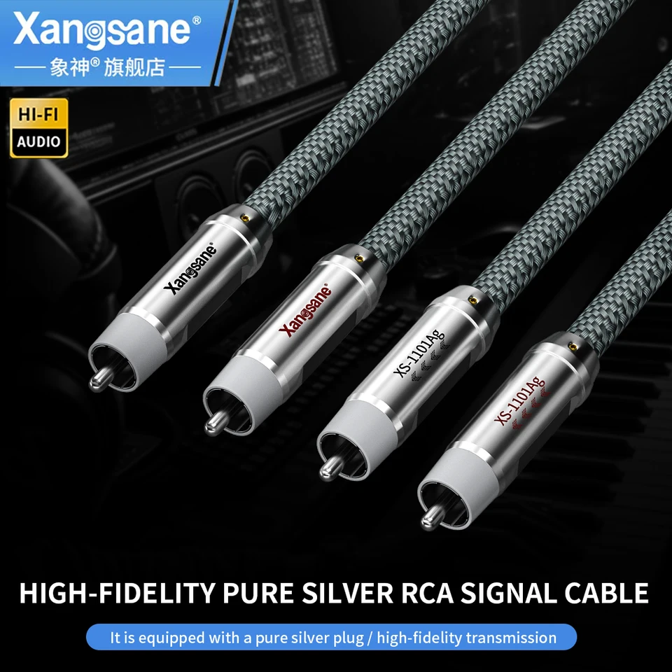 Xangsane XS-CYRCA 99.99%4N Pure Silver RCA Cable 4X0.2mm² Signal