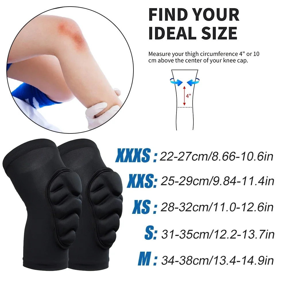 1Pair Thick Sponge Knee Pads Elbow Sleeves Guard Collision Avoidance Sport Protective Kneepad Skate Soccer Football Volleyball