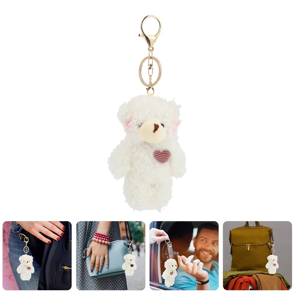 

1pc Bear Keychain Cute Cartoon Bear Pendant For Bag Backpack Handbag Charm Stuffed Animal Keyring Decorative Pendant Keychains