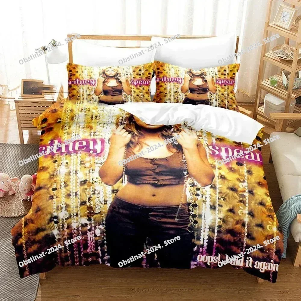 3D Printed Britney Spears Bedding Set Printed Bed Set With Pillowcase Bed Duvet Cover Soft Single Double Queen Super King Size