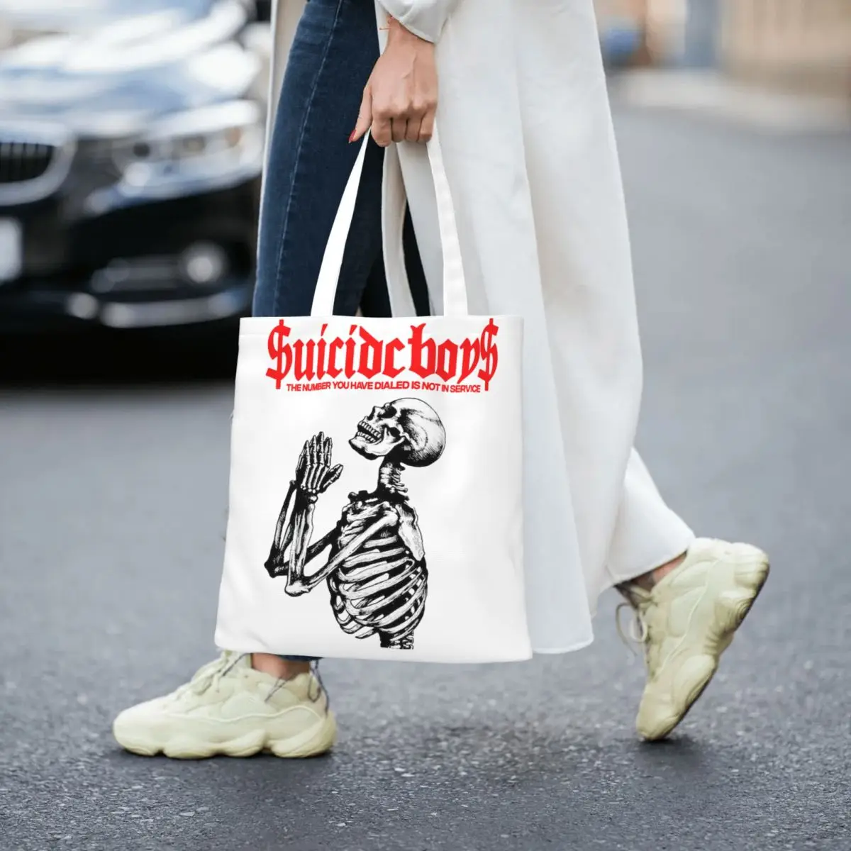 Suicideboys GREY59 Skull Canvas Tote Bag Aesthetic Unique Design G 59 Records Fashion Bags for Women Men