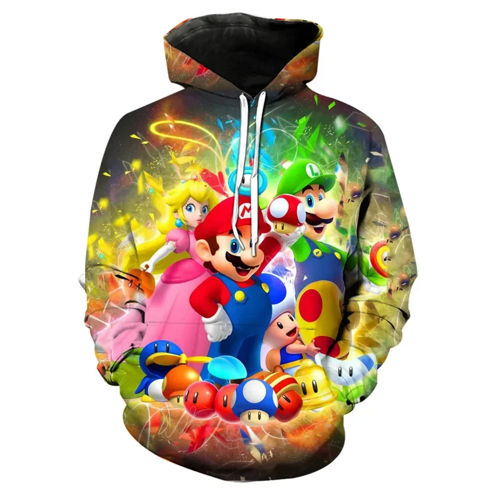 Children's cartoon Hoodie Super Mario role-playing Sweatshirt Long sleeved children's Super Mario boys' and girls' top 4T-14T to