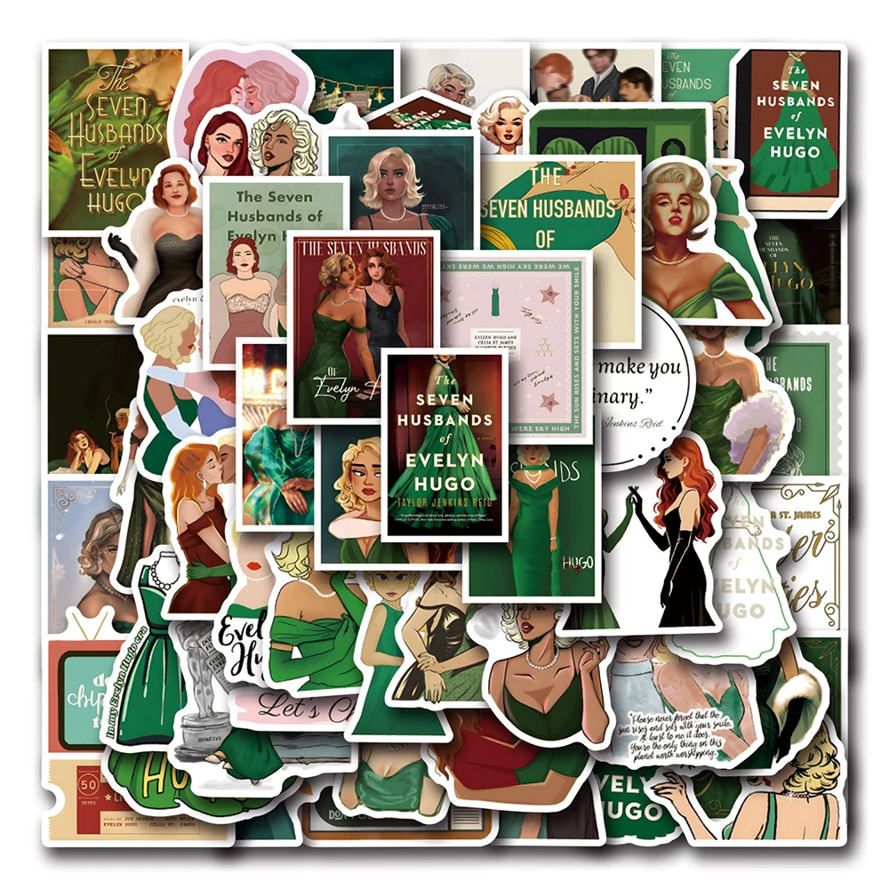 10/30/55 قطعة الأزواج السبعة إيفلين هوغو ملصقات الكرتون ملصق DIY بها بنفسك زجاجة ماء الهاتف المحمول الكتابة على الجدران الشارات الديكور