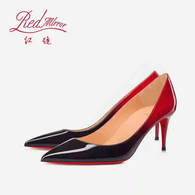 

Gradient Women's elegant high heel shoes Brand High Heels Red Shiny Bottom Pumps Pointed Toe Sexy ladies shoes Prom Shoes Women