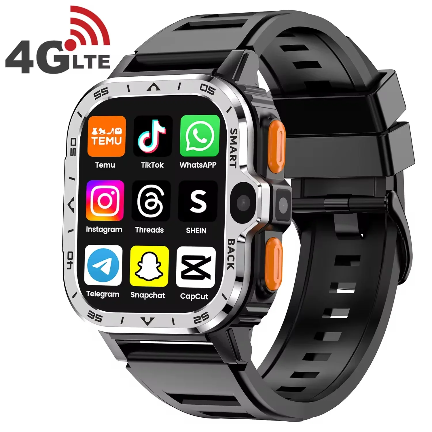 YYHC-2024 4G Smartwatch WIFI and SIM card and camera waterproof Android 8.1 GPS video call 4G Men's smartwatch