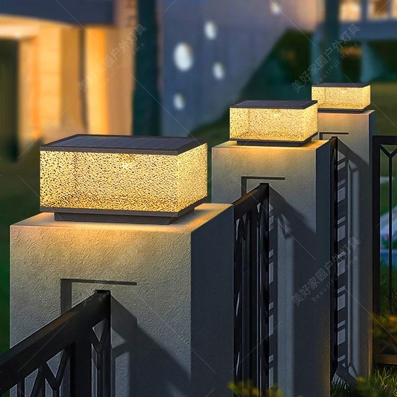 

Indoor furniture Solar column lamp Stainless steel waterproof garden lamp Outdoor villa gate Rural outdoor wall column lamp