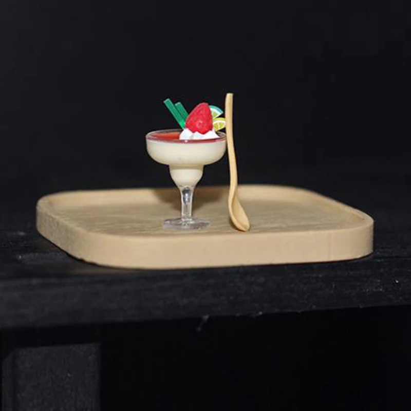 2pc dollhouse Mini Goblet yogurt ice cream cup Mini Food Doll Accessories