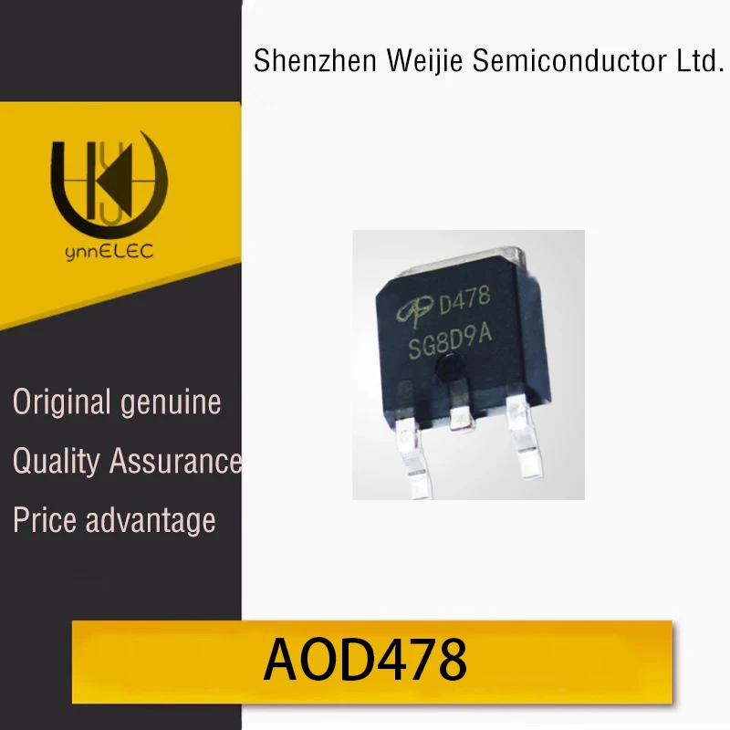 Brand New Original AOD478 D478 11A/100V TO252 N-Channel MOSFET Field Effect Transistor Chip