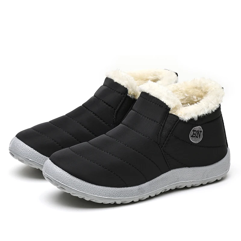 Botas de nieve y senderismo para hombre, zapatos impermeables para exteriores, calzado de trabajo con plataforma, Invierno