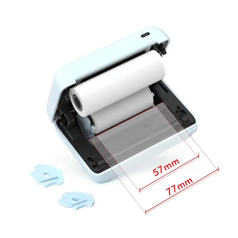 Mini Portable for Thermal Paper 304dpi 77mm Printer for IOS/Android Phones Children & Students Study Custom